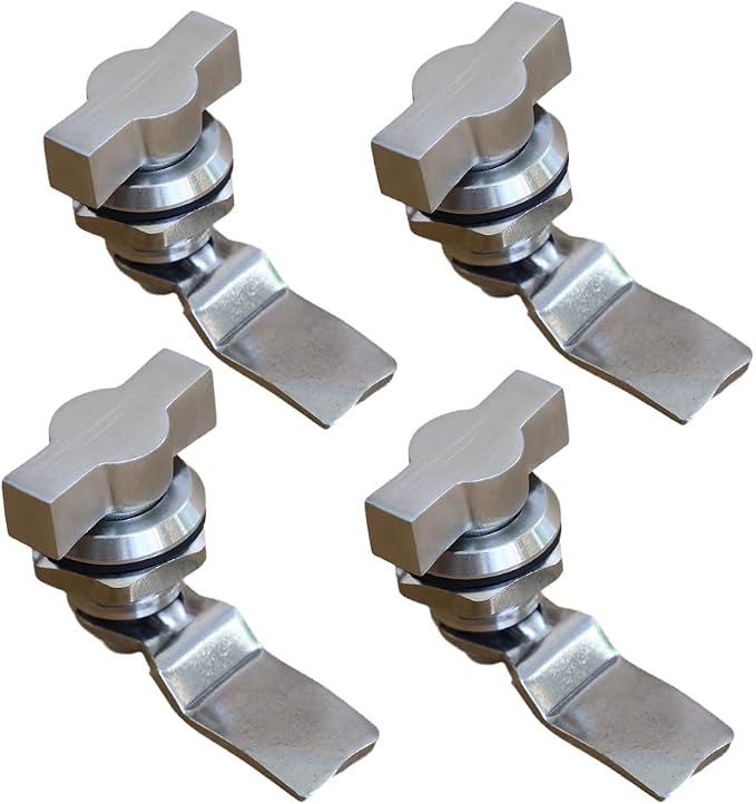 Thumb Operated Offset Cam Lock, Stainless Steel Keyless, Metal Replacement Lock