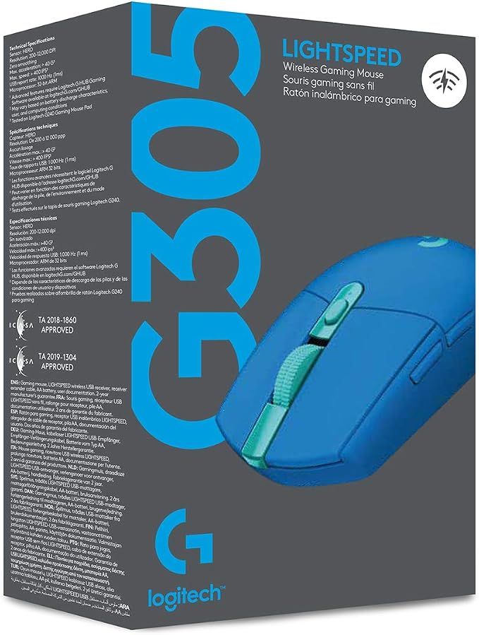 Logitech G305 LIGHTSPEED Wireless Gaming Optical Mouse, Hero 12K Sensor
