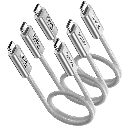 240W USB C to USB C Cable 2FT, Short USBC to USBC Cable, Compatible