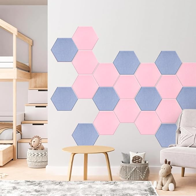 Mollywell Hexagon Acoustic Panels, High Density, Soundproofing, Decorative