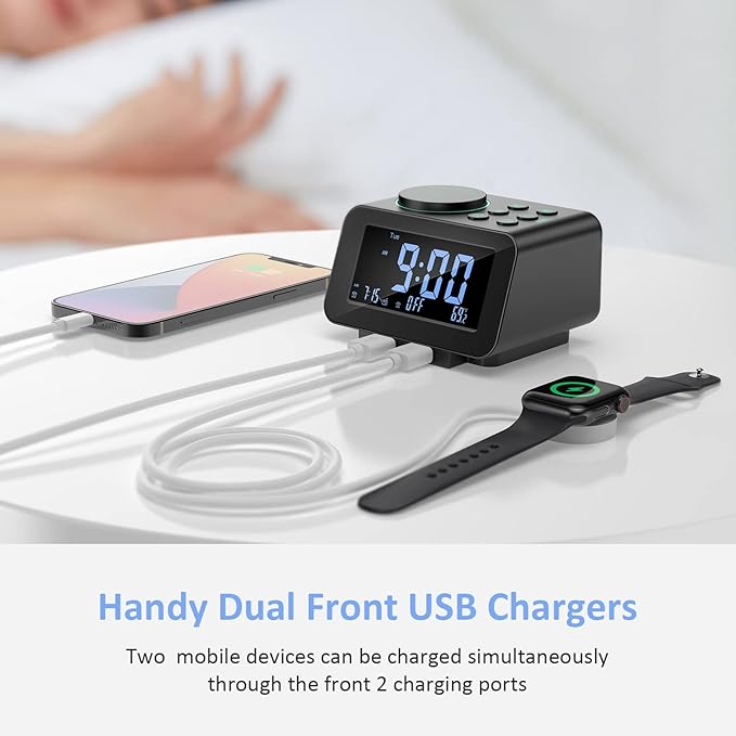 uscce Digital Dual Alarm Clock Radio