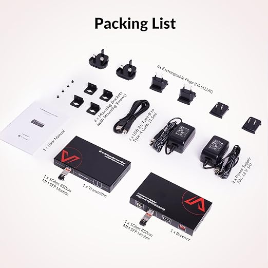 AV Access 4K HDMI Fiber KVM Extender Over IP, Zero Latency, 3xUSB 2.0 Ports