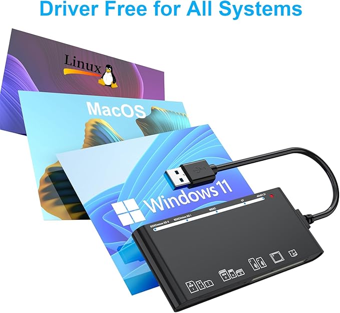 xD-Picture Card Reader USB 3.0, 7-in-1 Memory Card Reader/Adapter