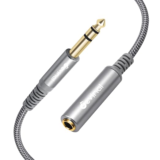 Devinal 1/4 inch Headphone Extension Cable, 6.35mm TRS Male to Female Stereo