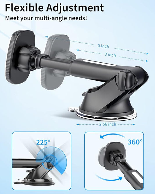 APPS2Car Magnetic Phone Mount, Dashboard Windshield Suction Cup Car Phone