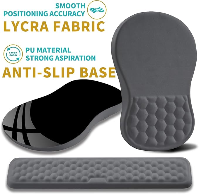 Hokafenle 2 in 1 Ergonomic Mouse Pad Wrist Support & Wrist Rest