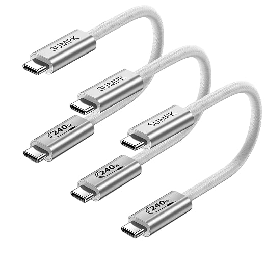 240W USB C Cable 1FT, Short USB C Cable Fast Charging Cord Compatible