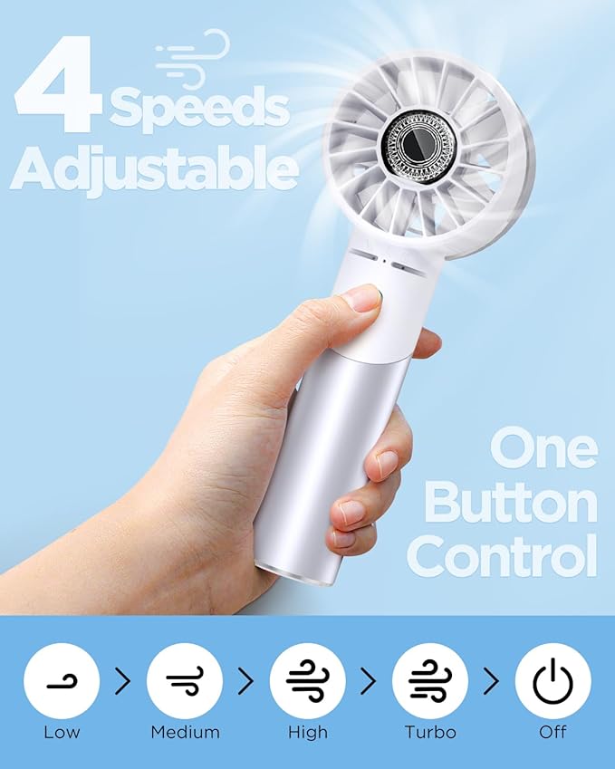 Handheld Fan, Mini Small Portable Turbo Fan, Rechargeable