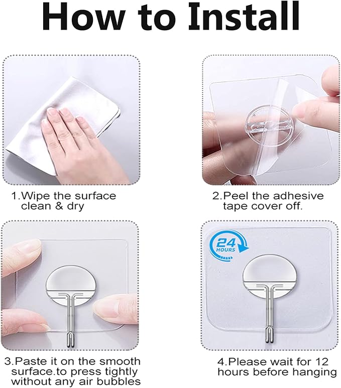 Adhesive Hooks for Hanging Heavy Duty Wall Hooks Self Adhesive Towel Coat Hooks