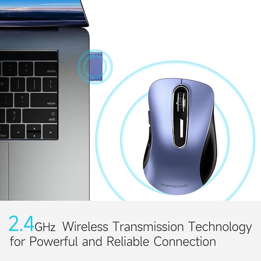 memzuoix 2.4G Wireless Mouse, 1400 DPI Mobile Optical Cordless Mouse