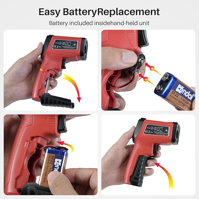 Infrared Thermometer Gun, Gedaye Laser Temperature