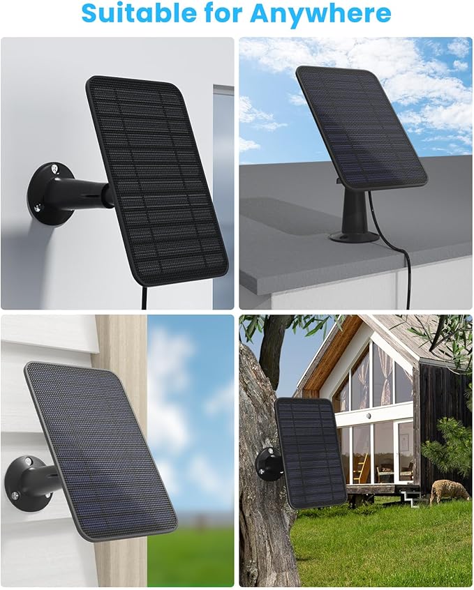 5W Solar Panel for Blink Camera Outdoor, Solar Panel Charger Compatible