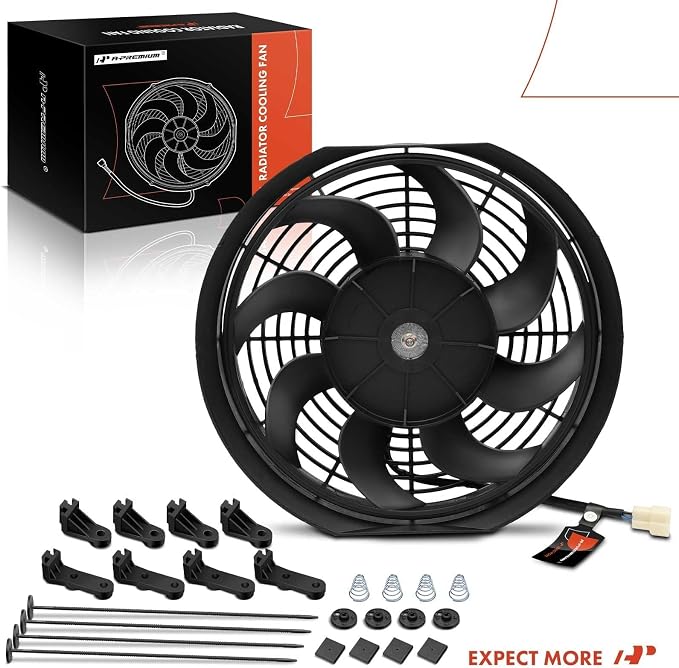 A-Premium 12'' 12 inch Slim Fan Pull Universal Electric Radiator Cooling Fan