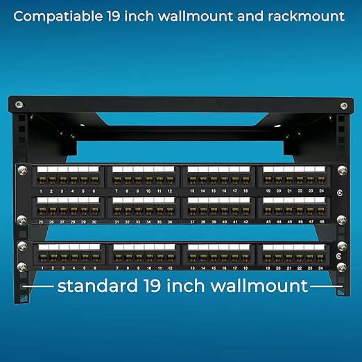 Rapink Patch Panel 24 Port Cat6 10G Support, Network Panel UTP 19-Inch