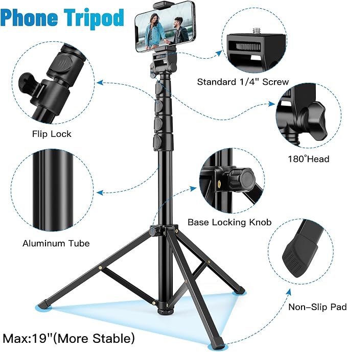 Victiv 70" Phone Tripod, Camera Stand Tripod