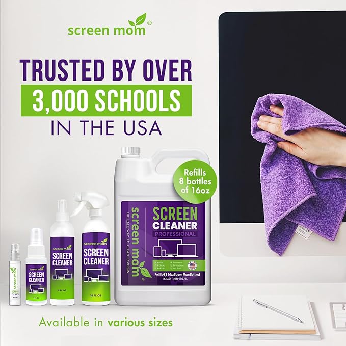 Screen Mom Screen Cleaner Purple Microfiber Cloths