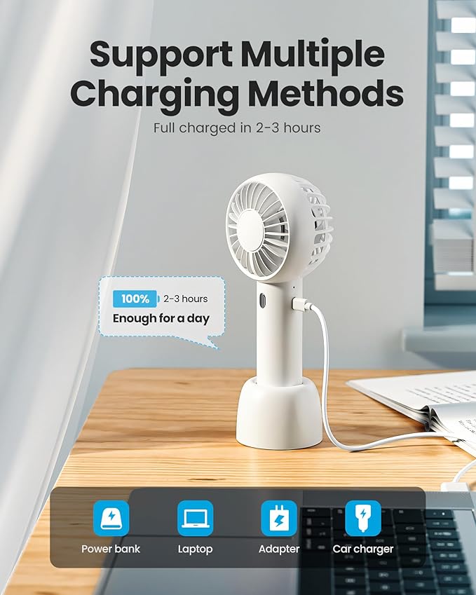 Gaiatop Mini Portable Fan, Small and Powerful, Cute Design 3 Speed Personal