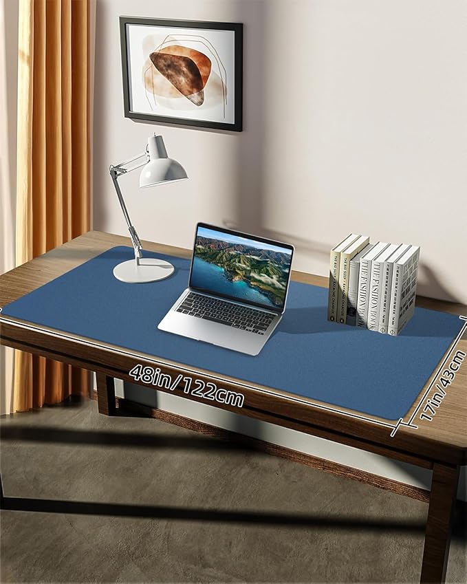 Leather Desk Pad Protector, Large Desk Mat, Mouse Pad, Non-Slip PU Leather Desk