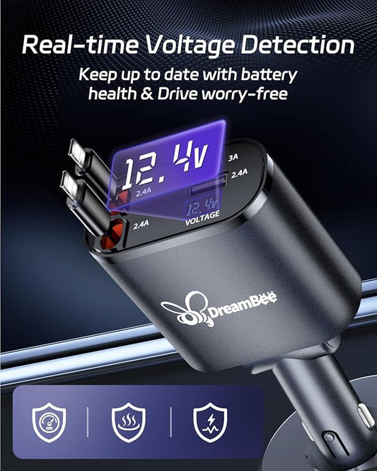 Retractable Car Charger, Super Fast USB Car iPhone Charger, Gifts