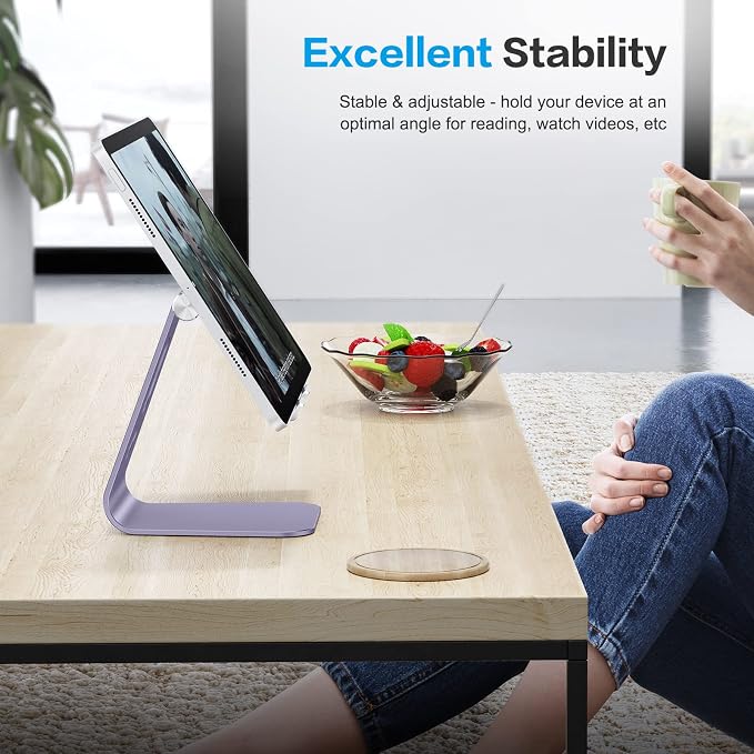 OMOTON Adjustable Tablet Stand for Desk, Upgraded Longer Arms for Greater