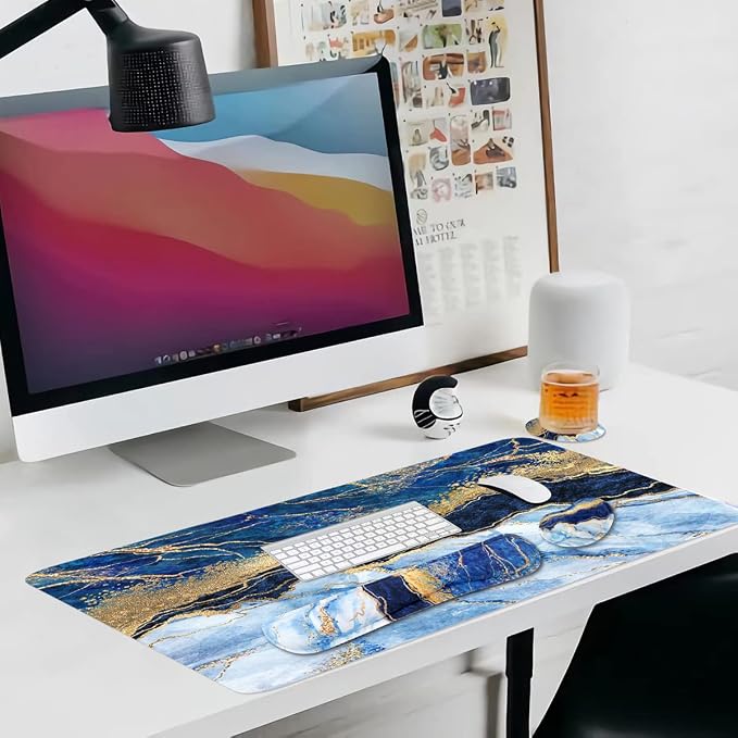 4-in-1 Large Gaming Mouse Pad, Keyboard Wrist Rest Pad & Wrist Support Mousepad