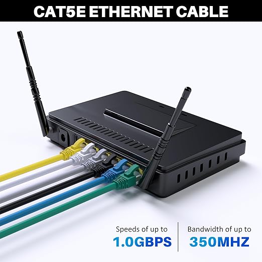 Cat5e Ethernet Cable 100 FT, Long Cat 5e Internet Cable, Standard RJ45 Connector