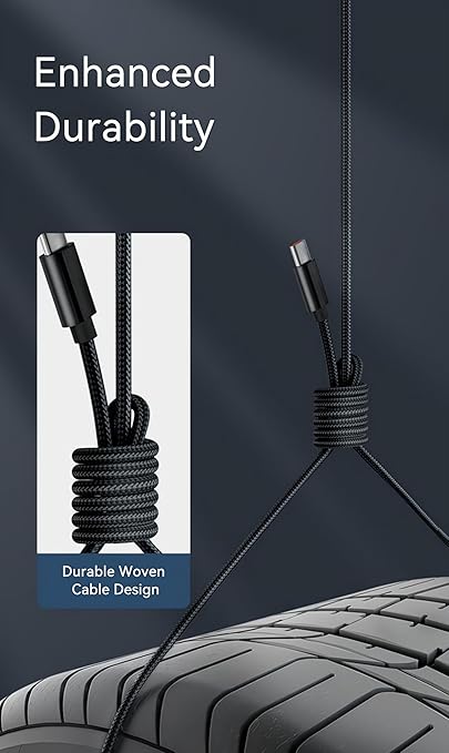 Black USB C Cable for iPhone 16 Charger MFi Certified Woven USB-A to USB-C