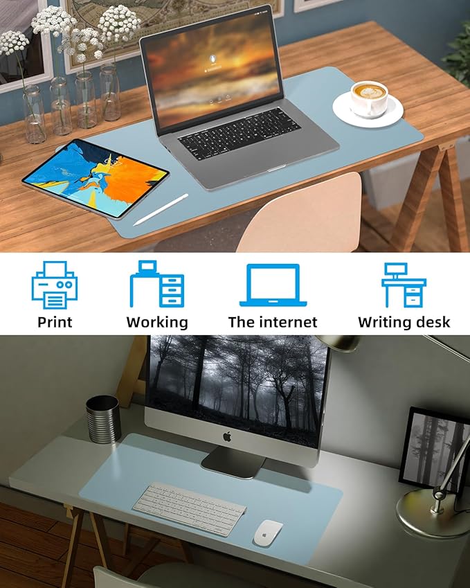 Non-Slip Desk mat, PULeather Desk Pad Protector, Office Desk Mat, Large Mouse