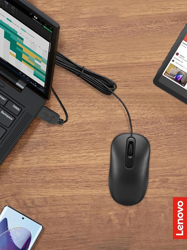 Lenovo 100 Wired USB Computer Mouse