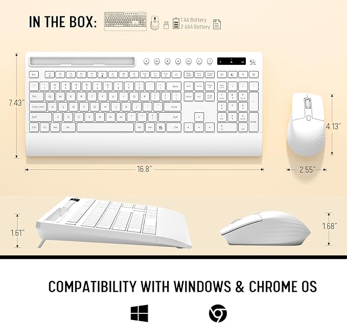 White Wireless Keyboard and Mouse Combo