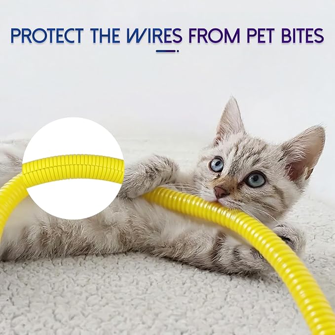 Split Wire Loom Tubing, 25ft Cord Protectors from Pets No Chew, Flexible Wire