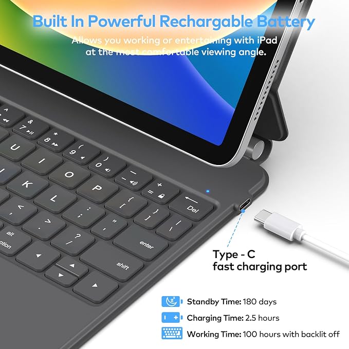 Keyboard Case for iPad 10th Generation 2022 & 11th – Magic-Style Keyboard