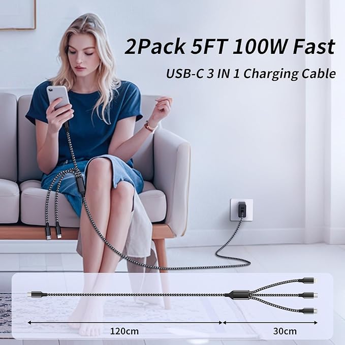 100W USB C Multi Charging Cable