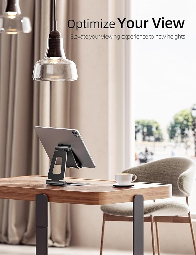 Nulaxy Aluminum Dual Foldable iPad Stand, Fully Adjustable Desktop Tablet Holder