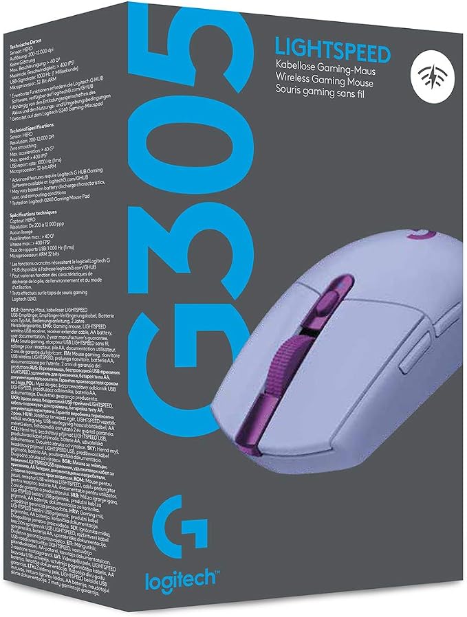 Logitech G305 LIGHTSPEED Wireless Gaming Mouse, Hero 12K Sensor, 000 DPI