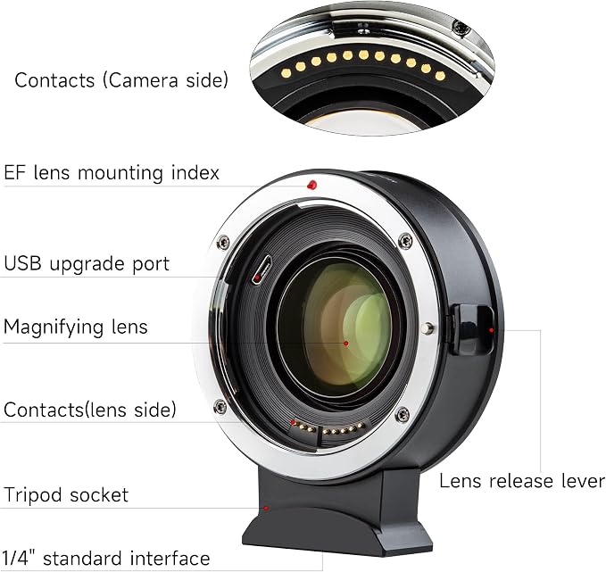 VILTROX EF-Z2 Auto Focus Lens Adapter 0.71x Reducer Speedbooster Lens Converter