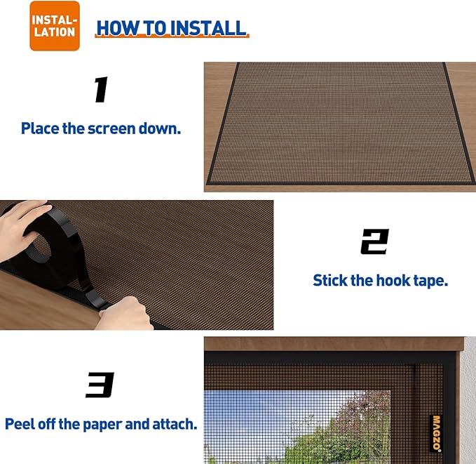 MAGZO Customized Window Screen, Screen Mesh Attachable and Detachable