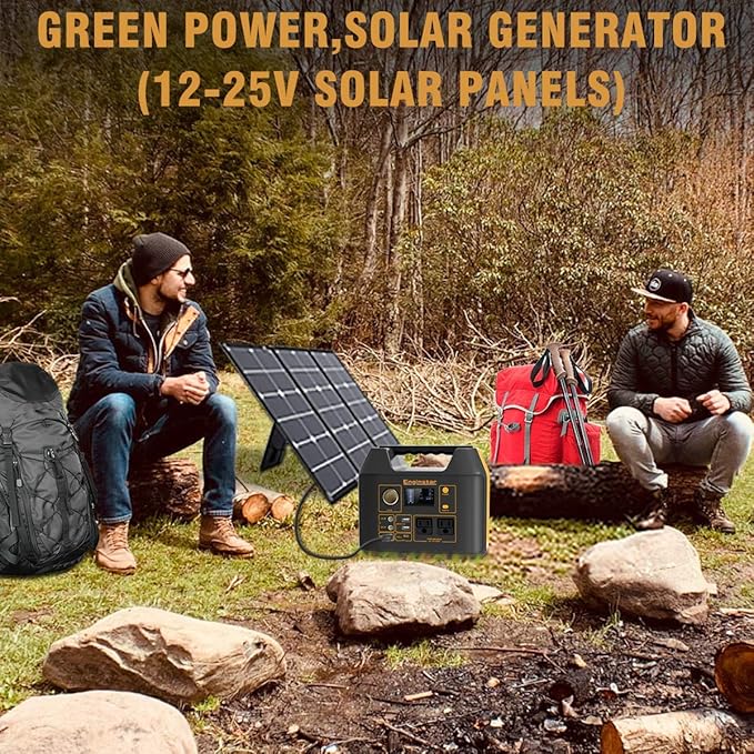 Enginstar Solar Generator, 296Wh Portable Power Station, 110V Pure Sine Wave