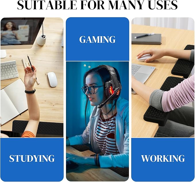 MABOZOO L-Shaped Desk Wrist Elbow Rests, Ergonomic Wrist Cushions