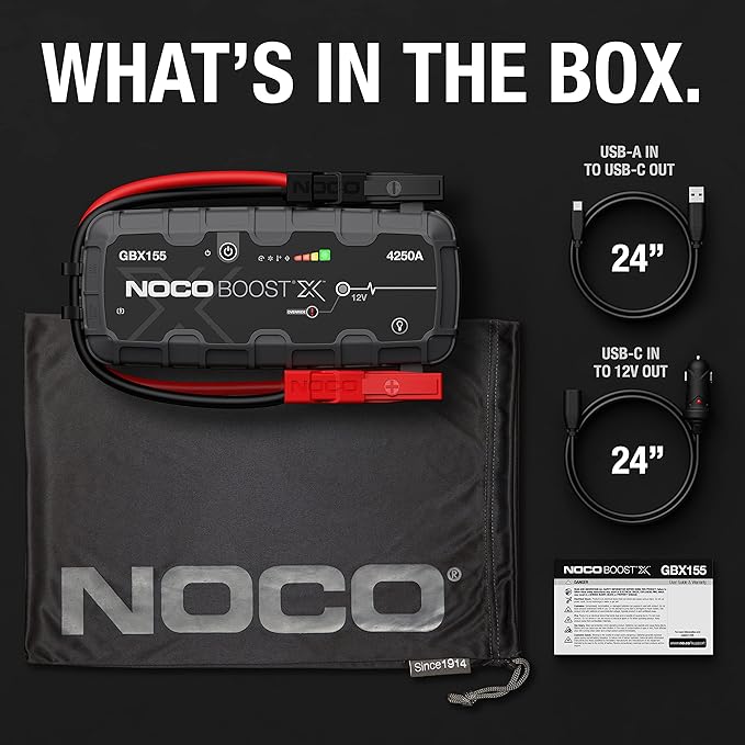 NOCO Boost X GBX155: 4250A UltraSafe Jump Starter – 12V Lithium Battery Booster