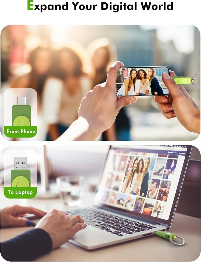 MOSDART 512GB USB3.1 Fast Speed C and A Dual Flash Drive, exFAT Memory Stick