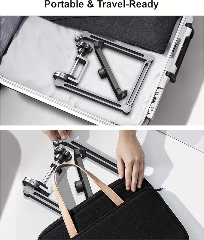 Tablet Arm Mount with Super Grip, Adjustable Foldable Holder & Heavy Duty