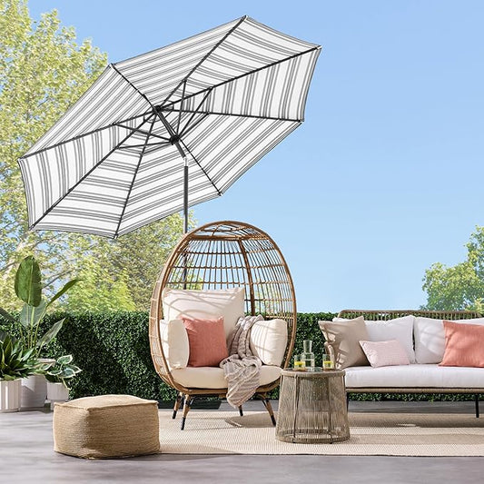 Best Choice Products 10ft Solar Polyester LED Lighted Patio Umbrella w/Tilt Adjustment and UV-Resistant Fabric