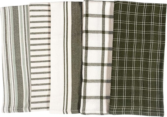KAF Home Assorted Flat Kitchen Towels | 100% Cotton