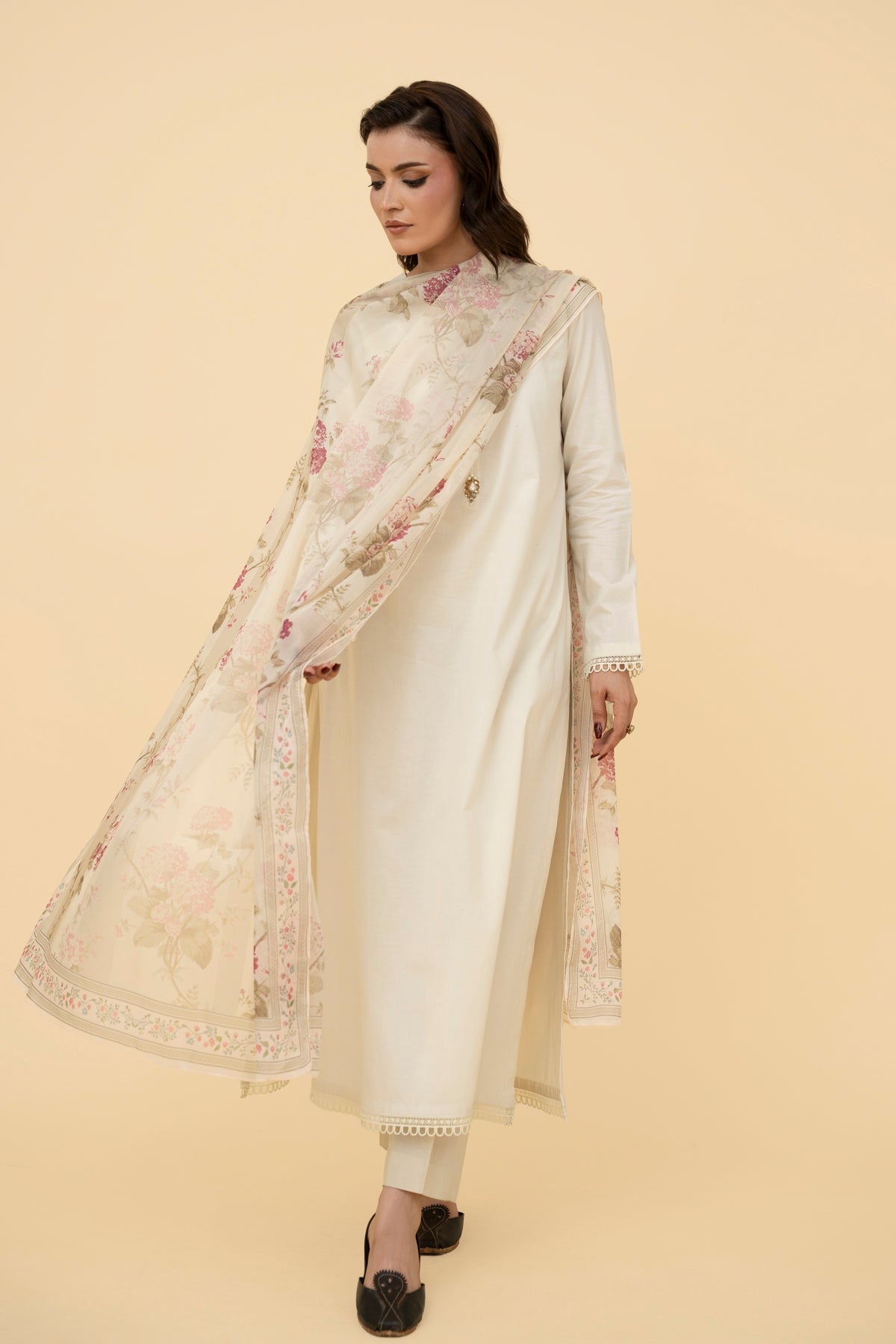 PRINTED INDAIN SILK 1 PCS (STITCHED)