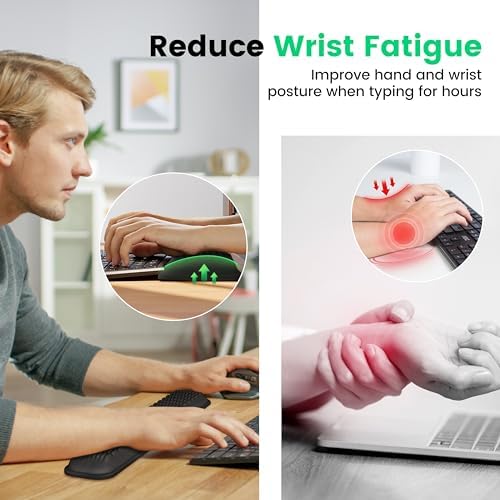 MEKASS Ergonomic Wrist Rest for Keyboard and Mouse, Soft Memory Foam Keyboard