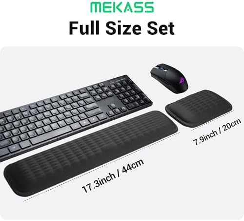 MEKASS Ergonomic Wrist Rest for Keyboard and Mouse, Soft Memory Foam Keyboard