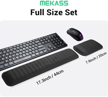MEKASS Ergonomic Wrist Rest for Keyboard and Mouse, Soft Memory Foam Keyboard