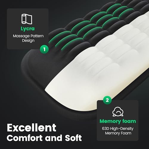 MEKASS Ergonomic Wrist Rest for Keyboard and Mouse, Soft Memory Foam Keyboard