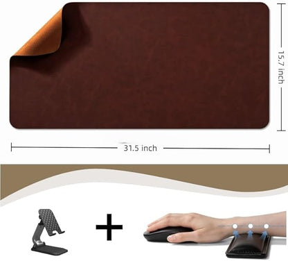 Leather Desk pad for Computer and laptops, Large Mouse pad and Keyboard mat